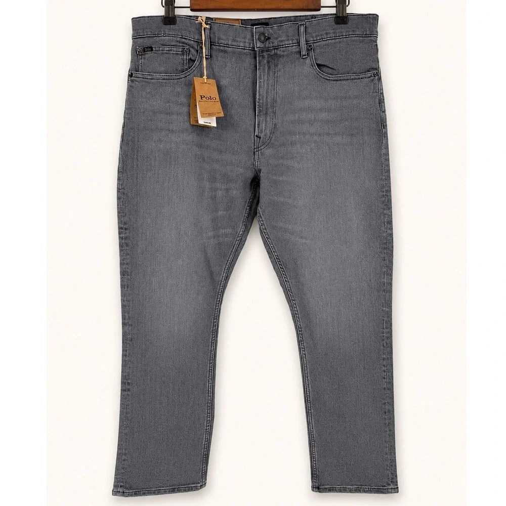 NEW Polo Ralph Lauren Mens 40x30 Sullivan Slim Performance Stretch Grey Jeans